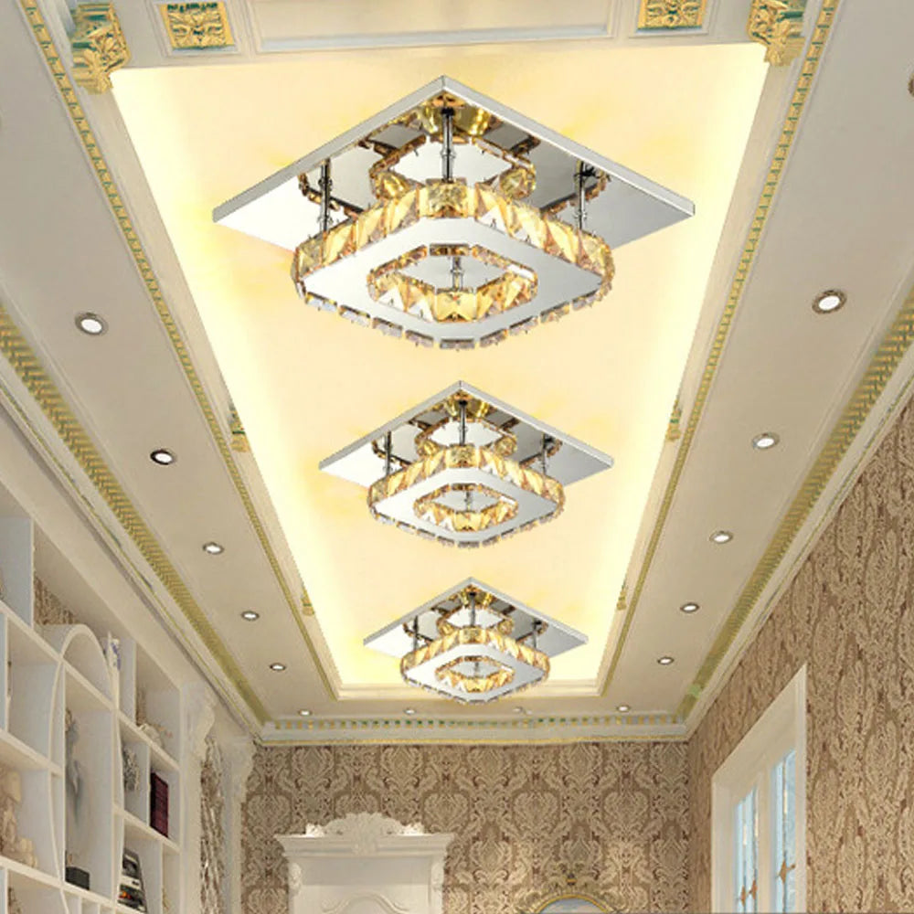 Afralia™ LED Crystal Ceiling Chandelier for Home Decor in Modern Nordic Style