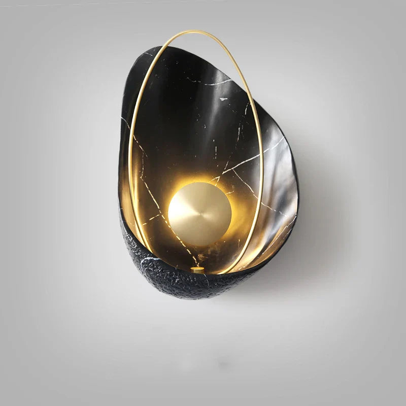 Afralia™ Marble Wall Lamp: Postmodern Light Luxury for Living Room, Bedside, Hotel Decoration