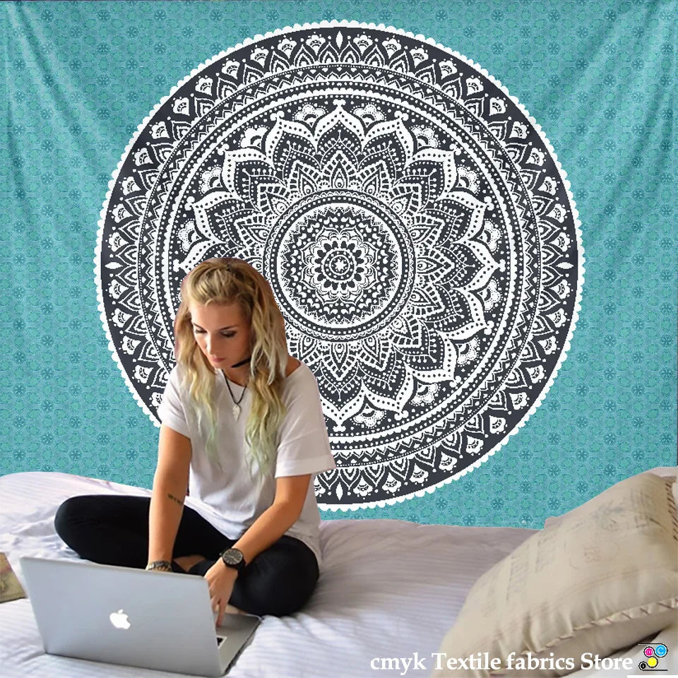 Afralia™ Bohemian Mandala Wall Hanging Tapestry for Home Decor and Yoga