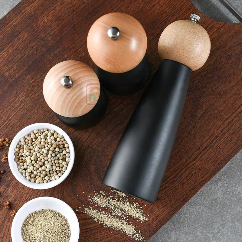Afralia™ Wooden Pepper Mill Ceramic Core Spice Grinder