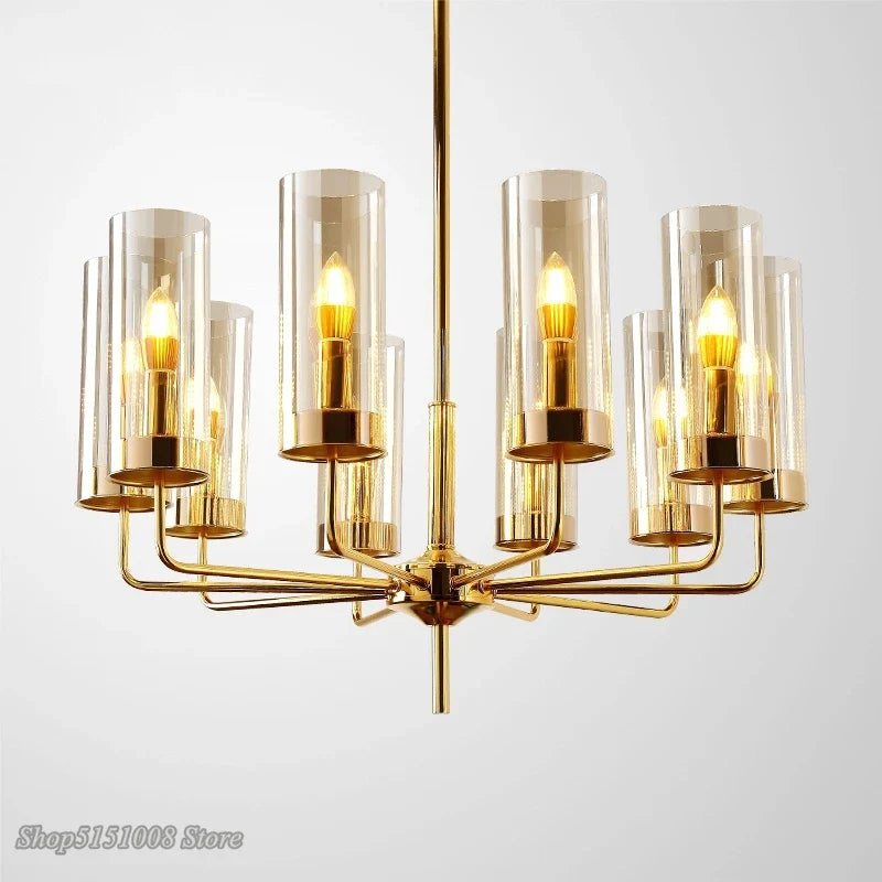 Afralia™ Glass Chandelier: Luxury Nordic LED Hanging Lamp for Living Room, Dining Room, Bedroom