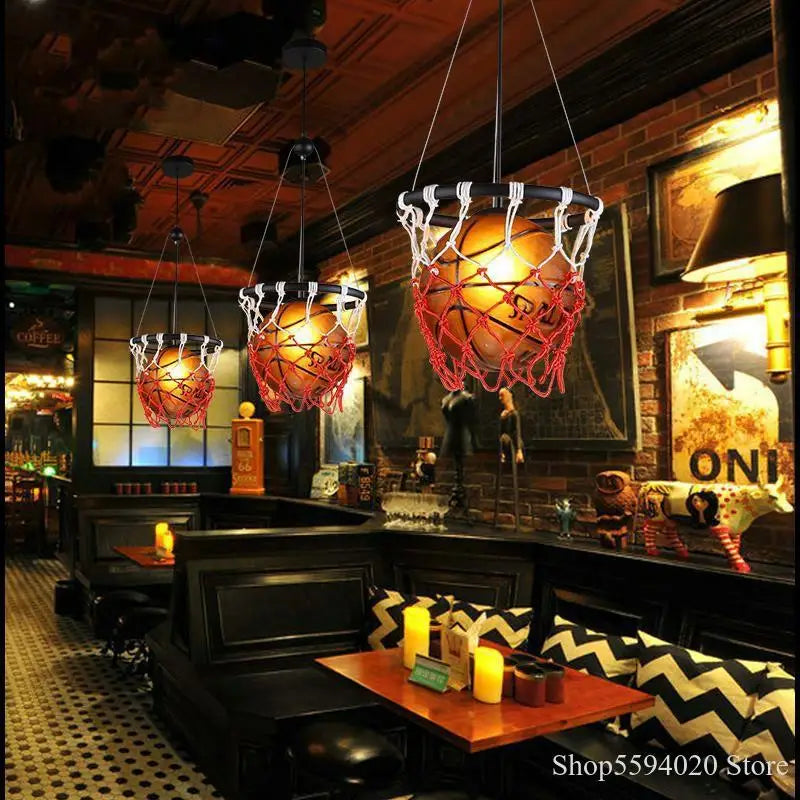 Afralia™ Basketball Pendant Lights Hanging Lamp Home Deco Bar Cafe Shop Living Room Bedroom Kitchen