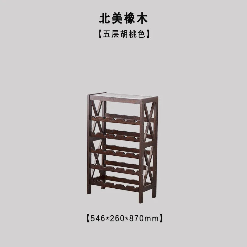 Afralia™ Oak Wood Wine Rack Cabinet Display Shelf for 25-40 Bottles