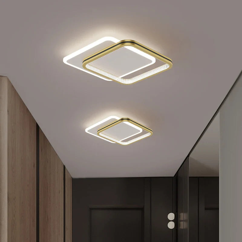 Afralia™ Crystal LED Ceiling Lights for Home Entrance Indoor Lighting Fixtures