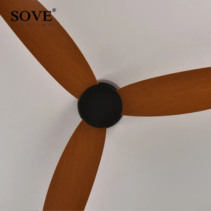 Afralia™ Modern Black White Ceiling Fan Remote Control DC Motor 30W 220V