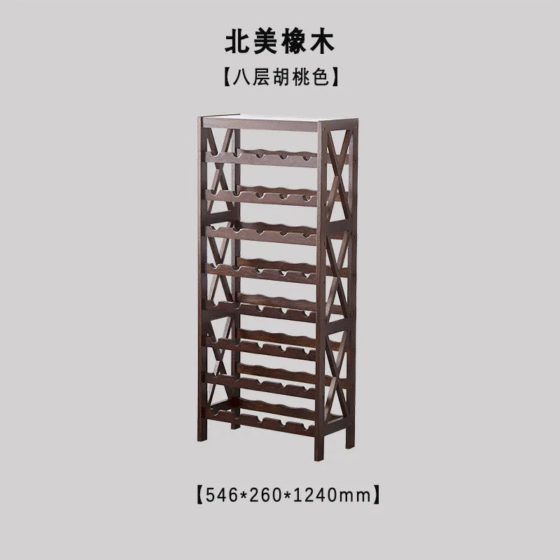 Afralia™ Oak Wood Wine Rack Cabinet Display Shelf for 25-40 Bottles