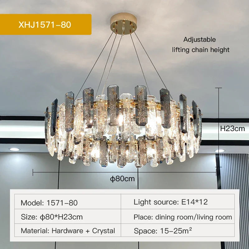 Afralia™ Modern Luxury Crystal Chandelier for Living Room Hall Dining Bedroom Pendant Lights