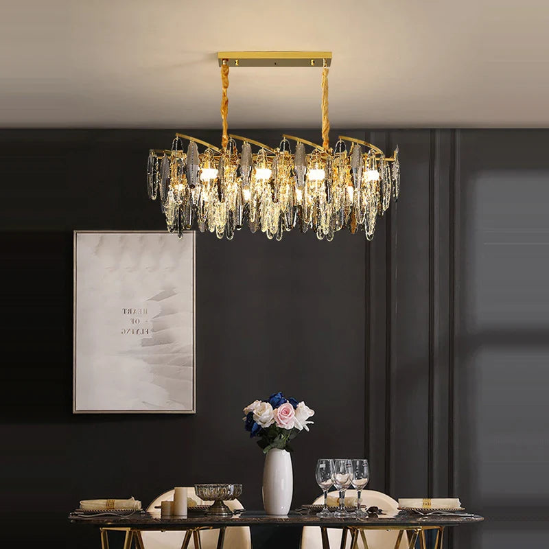 Afralia™ Art Deco LED Crystal Chandelier Lighting for Foyer