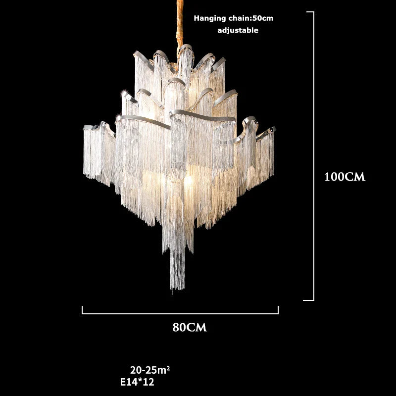 Afralia™ Retro Vintage LED Aluminum Chandelier Lighting in Gold Chrome Silver