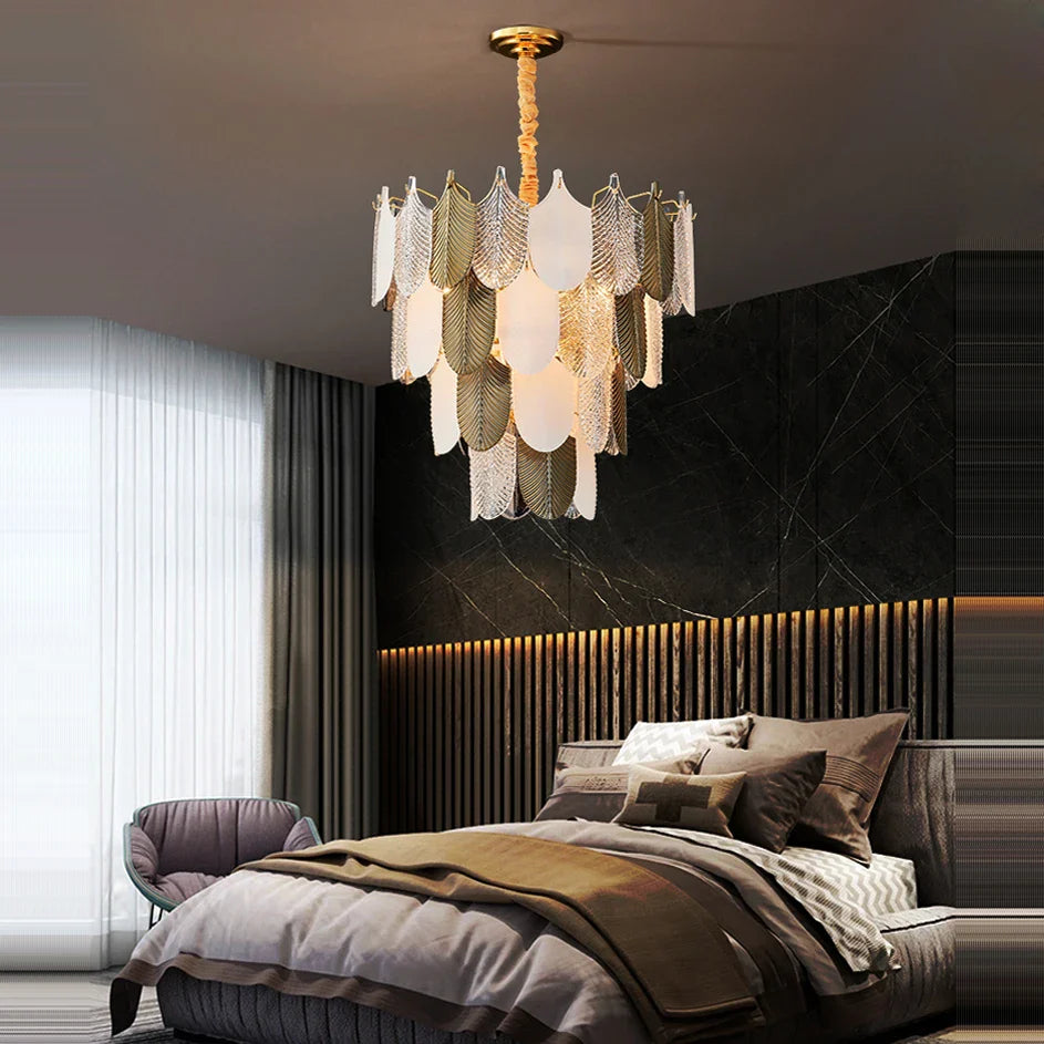 Afralia™ Stainless Steel Art Deco Chandelier Lighting for Dinning Room