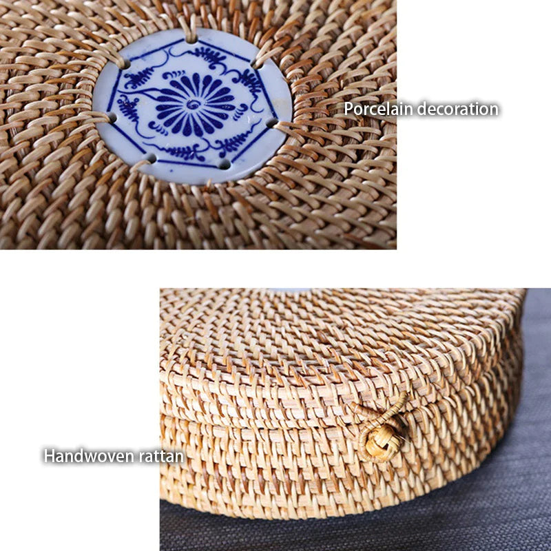 Afralia™ Handwoven Rattan Storage Box with Lid - Kitchen Organizer & Decorative Basket