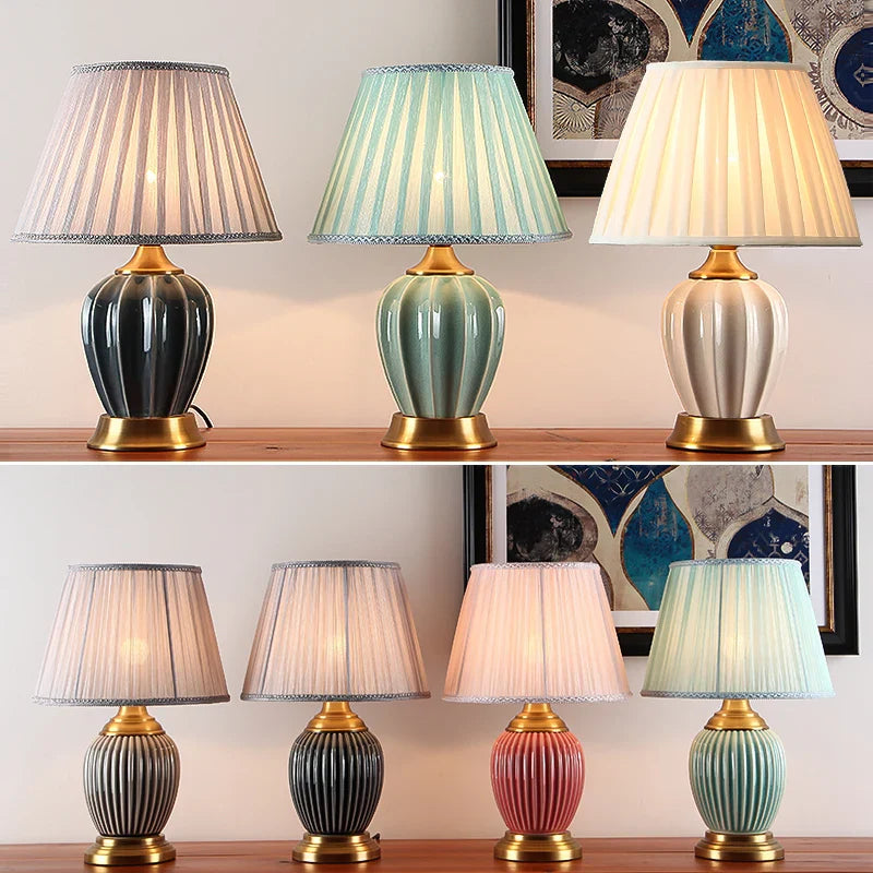 Afralia™ Ceramic Table Lamp: Chinese & European Style for Bedroom and Living Room