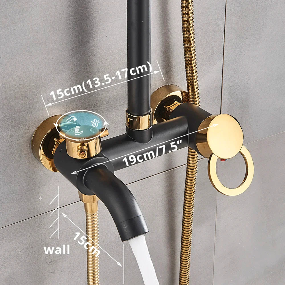 Afralia™ Shower Set with 8" Rainfall Head, Bath Mixer Tap & Hand Spray
