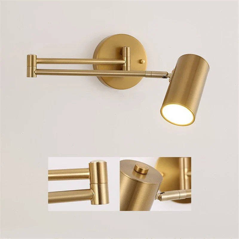 Afralia™ Telescopic Rocker Wall Light: Nordic Design LED Bedside Lamp for Simple Bedroom Decor