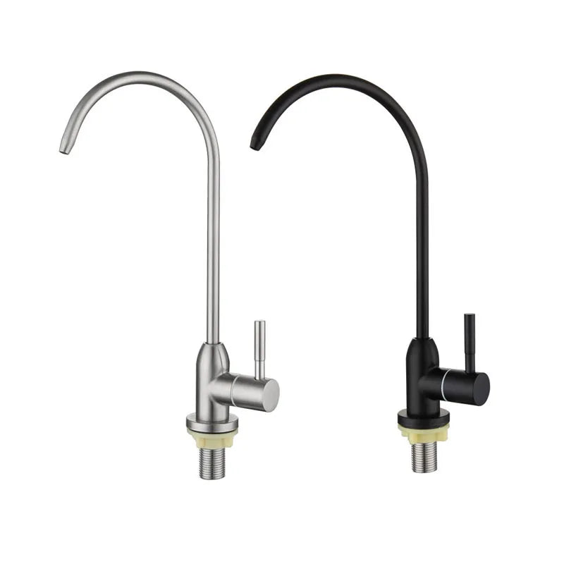 Afralia™ Matte Black Kitchen Faucet 360° Rotation Cold Water Filter Sink Mixer Tap