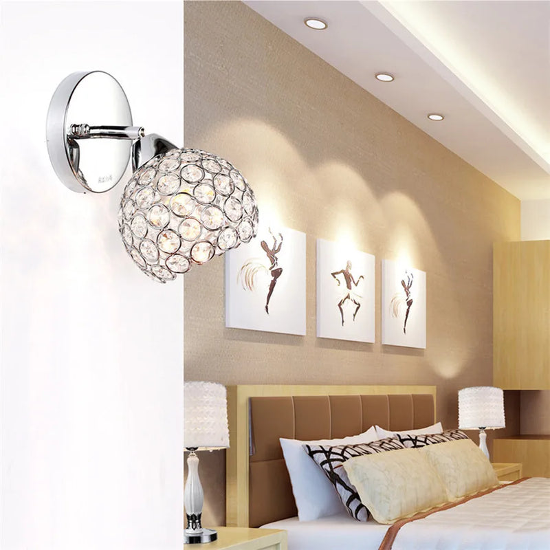 Afralia™ Crystal Wall Sconce: Retro Luxury for Living Room, Balcony, or Aisle Lighting