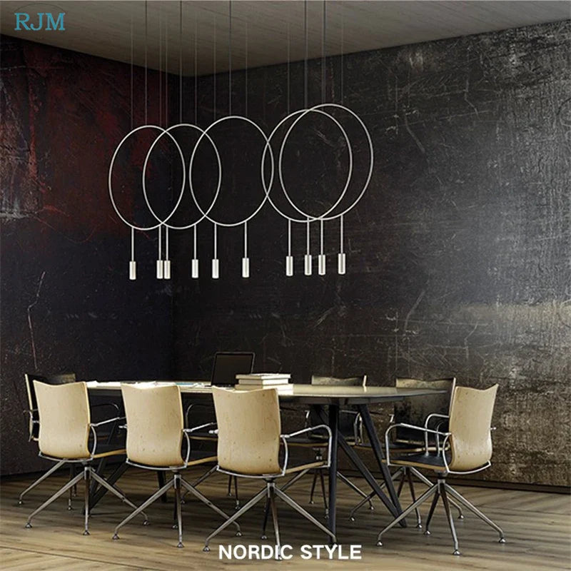 Afralia™ Modern Metal Pendant Light for Restaurant Bar Bedroom Study Nordic Design