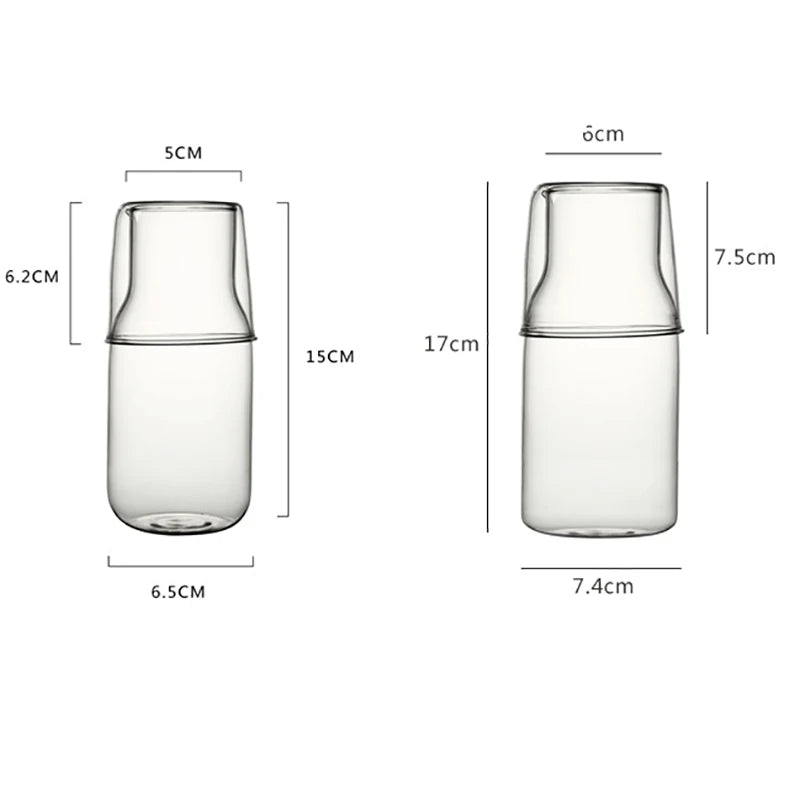 Afralia™ Glass Drinkware Set - Strong Borosilicate Glass - Cold Drink Cup, Tumbler, Juice Milk Pot