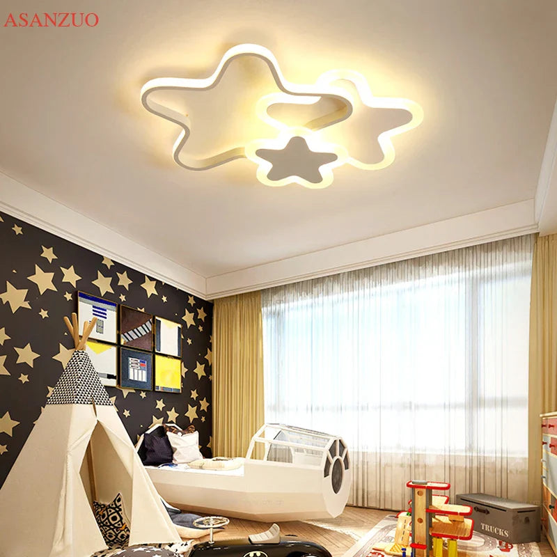 Afralia™ Star Shape LED Ceiling Lamp for Kids Nursery Bedroom Decor