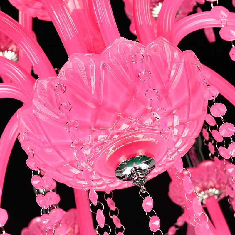 Afralia™ Pink Crystal Chandelier Pendant Lights for Dining, Bedroom, Living Room & KTV