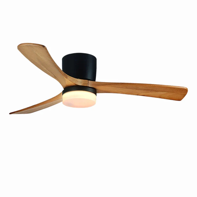 Afralia™ 48-Inch Wooden LED DC Ceiling Fan with Remote Control White Wood