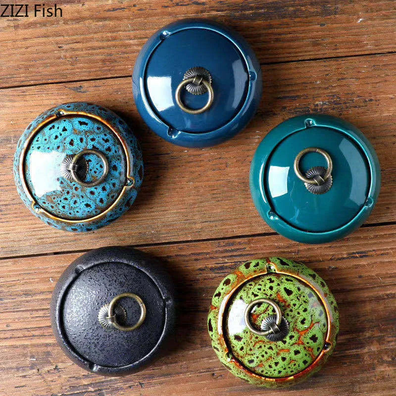 Afralia™ Glazed Porcelain Ashtray: Stylish Desk Decoration & Gift for Boyfriend