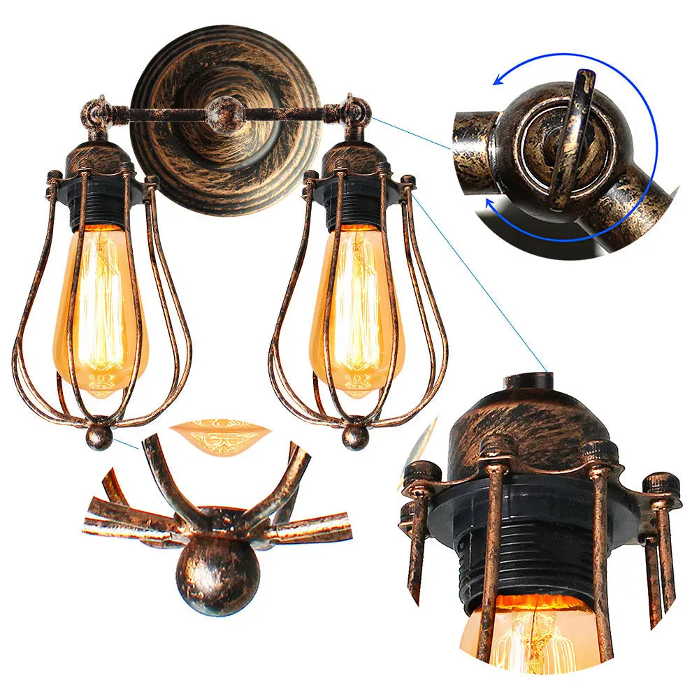 Afralia™ Modern Vintage Wall Lights Adjustable Bedside Sconce Lamps
