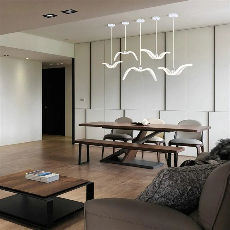 Afralia™ Seagull LED Pendant Light Modern Ceiling Lamp Nordic Chandelier Lumina