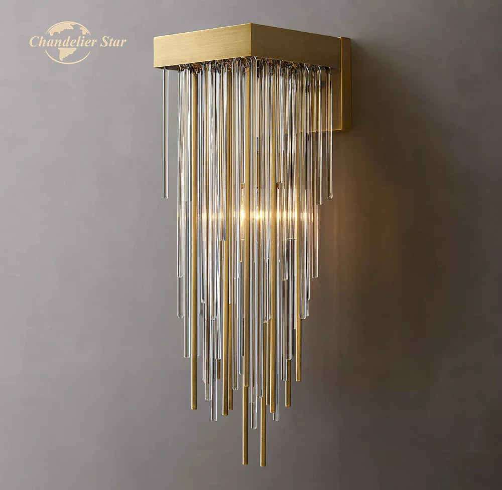 Afralia™ Glass Rod LED Wall Lamps - Modern Cascada Sconce for Home Decor