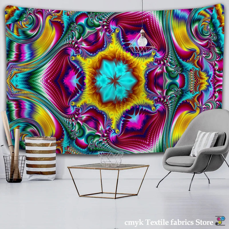 Afralia™ Mandela Psychedelic Wall Tapestry - Hippie Home Decor & Yoga Throw