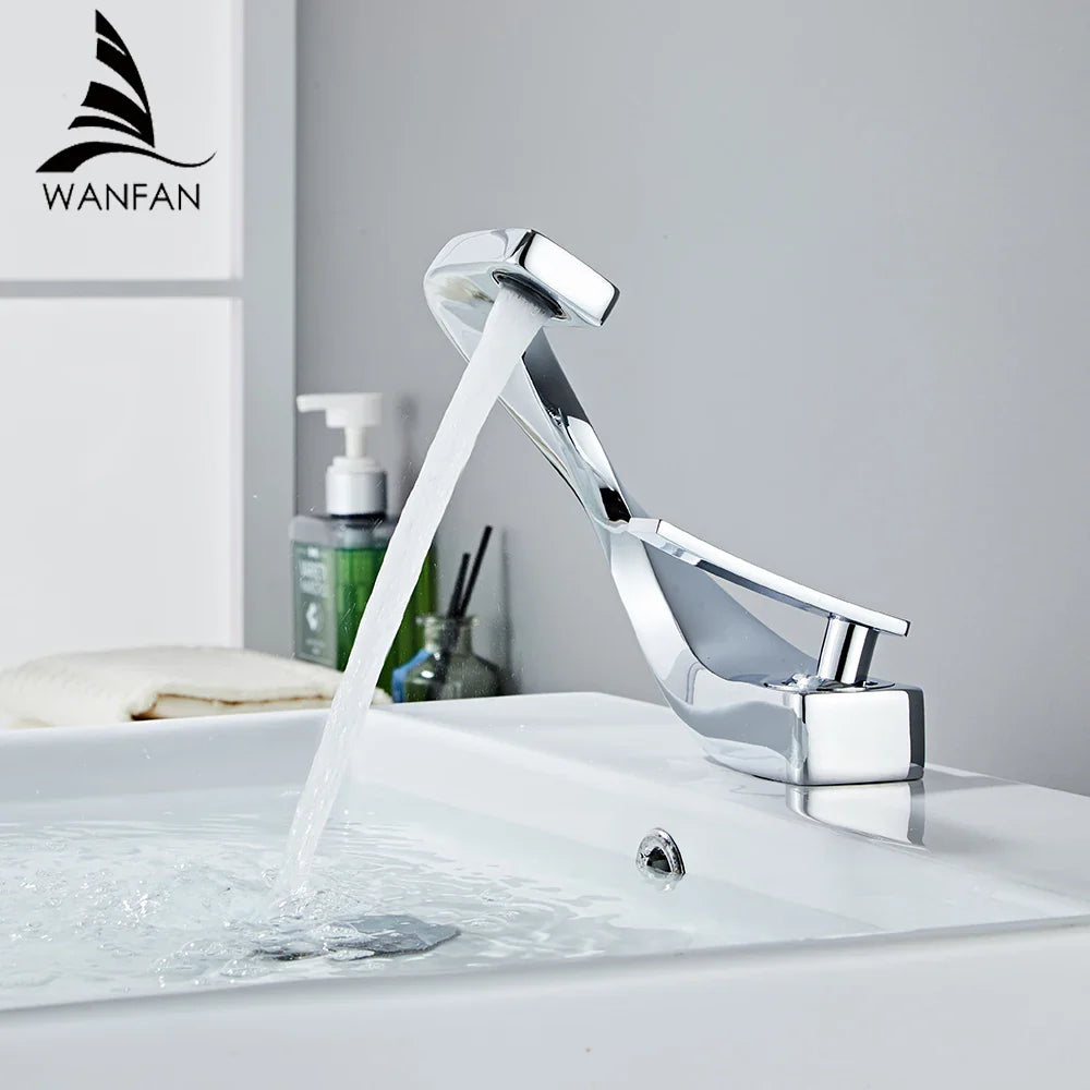 Afralia™ Modern Brass Basin Faucet Single Handle Single Hole Mixer Tap