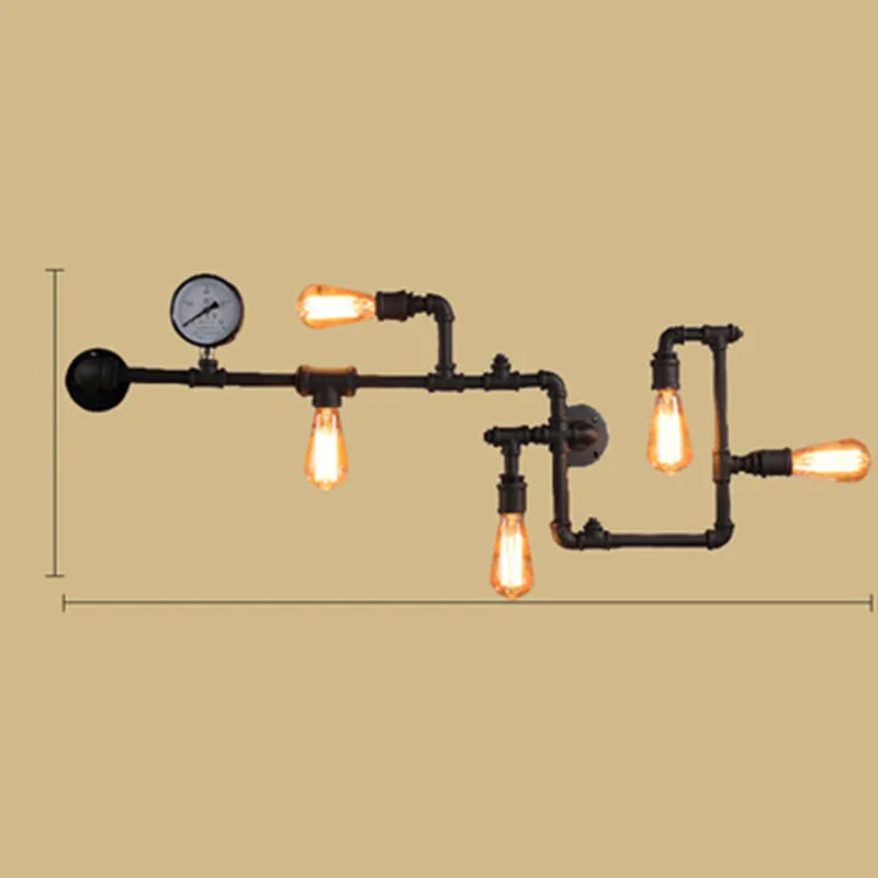 Afralia™ Light Water Pipe Wall Sconce with Remote Control for Modern Nordic Industrial Decor