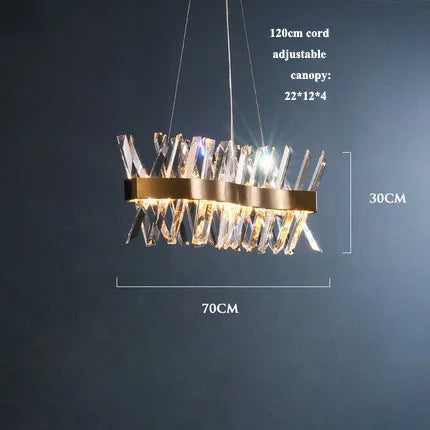 Afralia™ Gold Crystal LED Chandelier for Dinning Room