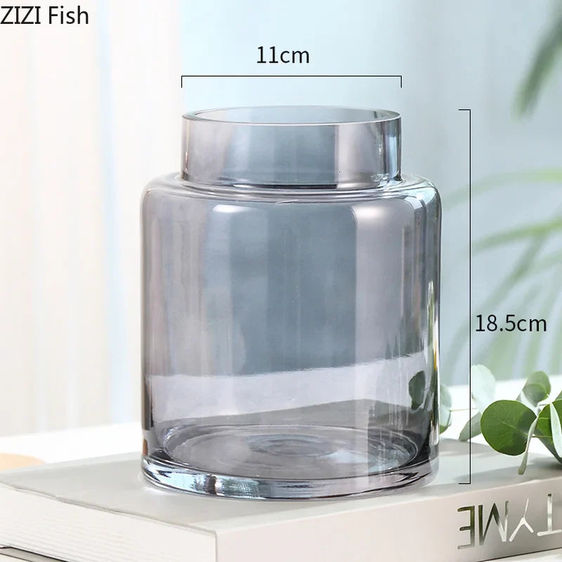 Afralia™ Gold Glass Vase Hydroponic Plant Flowers Living Room Dining Table Decor