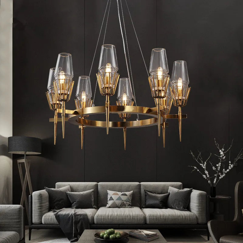 Afralia™ Brass Ana Chandelier: Vintage Retro Dining Table Lighting