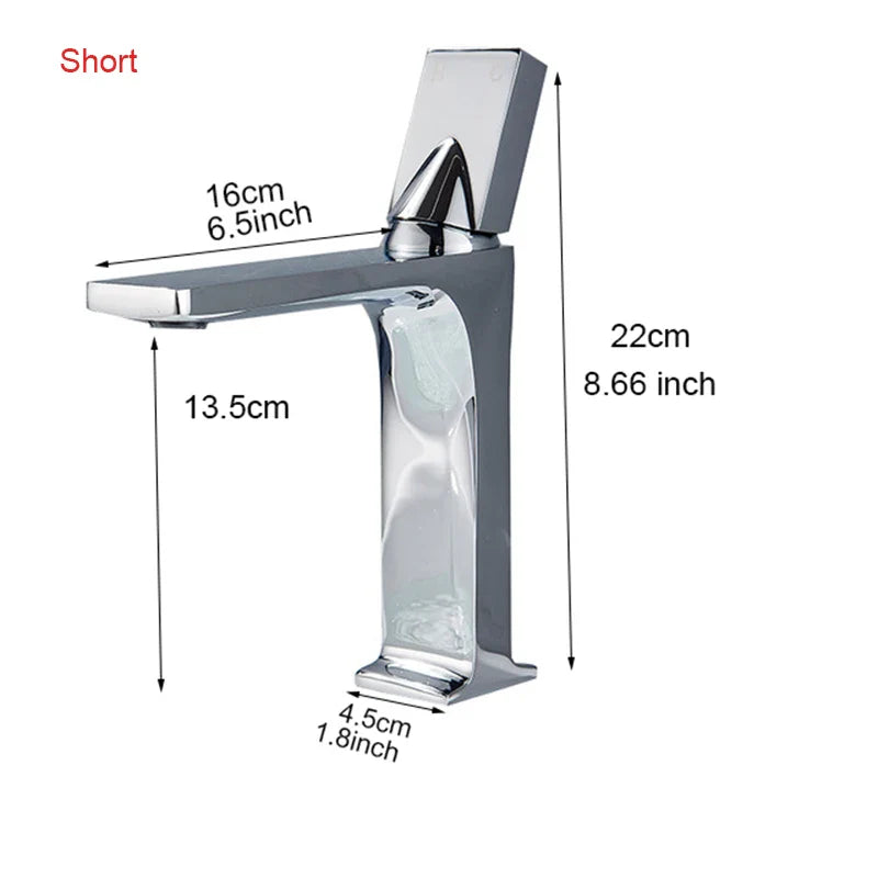 Afralia™ Square Brass Basin Faucet with Single Handle for Bathroom Vanity Sink