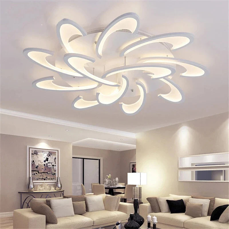 Afralia™ Petal Ceiling Lamp - Modern Black White Minimalist Lighting