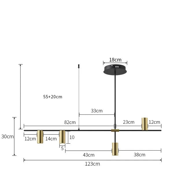 Afralia™ Modern Gold Tube Chandelier: Minimalist Design for Dinning, Bedroom & Home