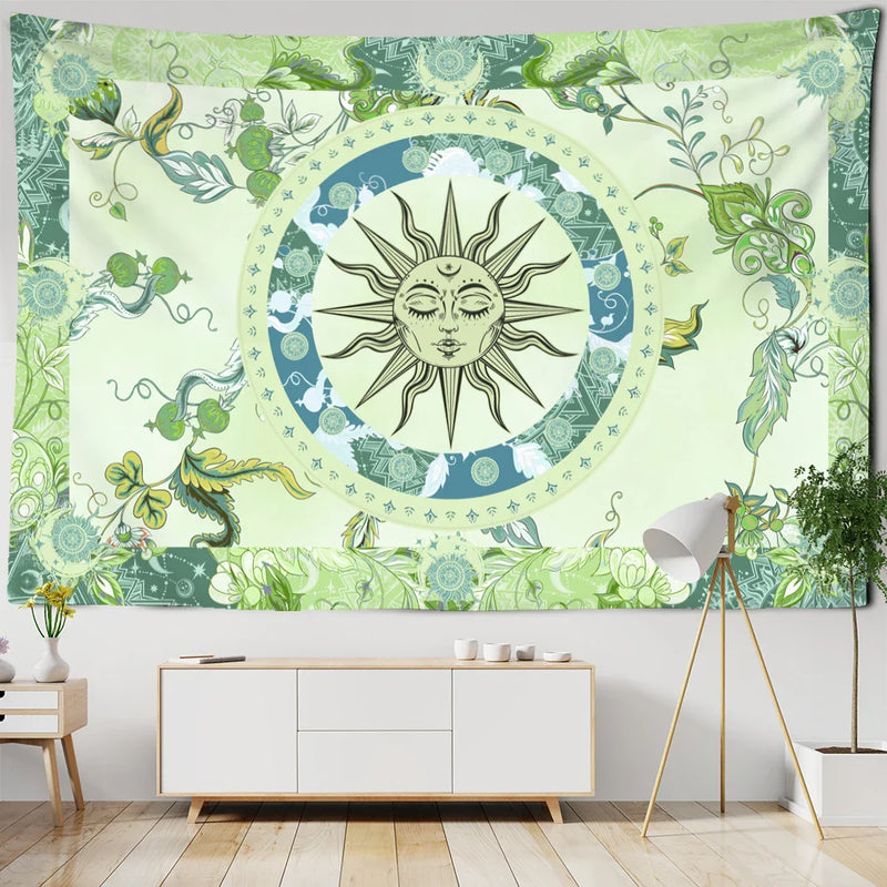 Afralia™ Mysterious Hippie Flower Vine Wall Hanging Tapestry Bohemian Witchcraft Decor