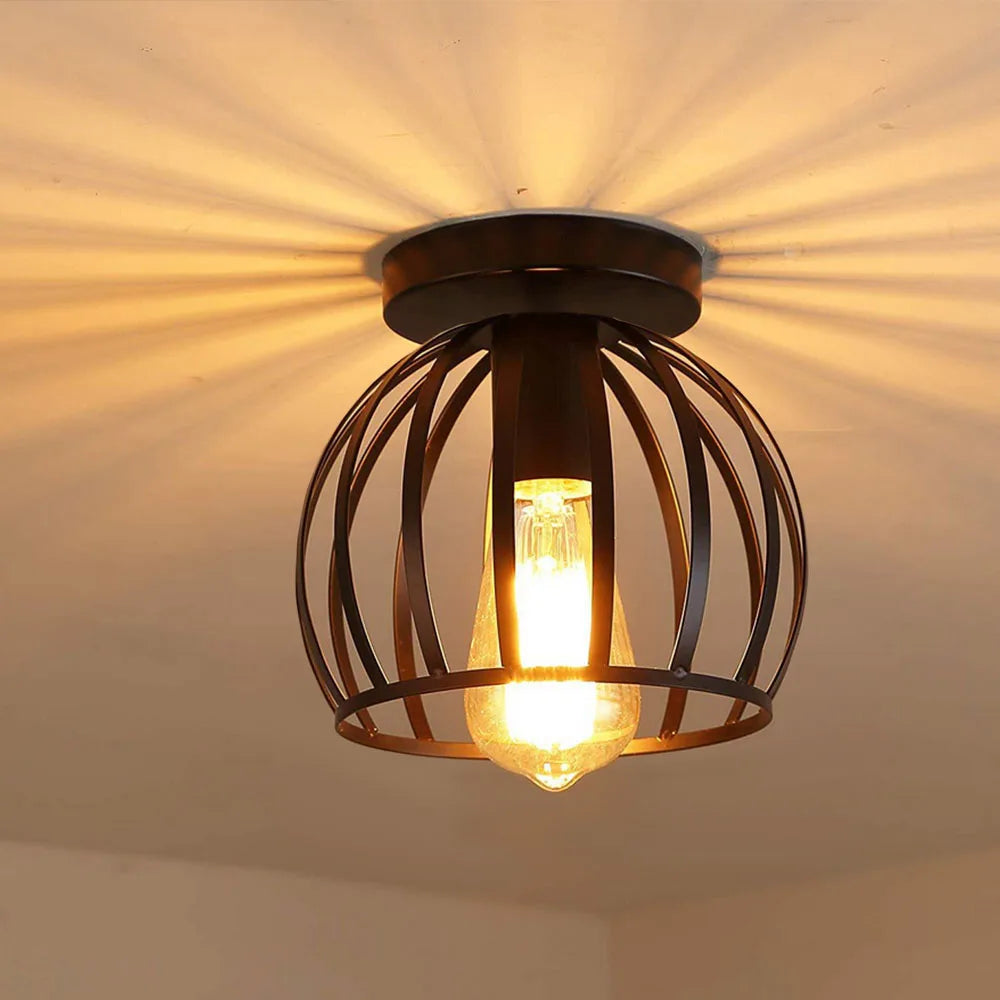 Afralia™ Minimal Nordic Iron E27 Ceiling Light: Modern Luminaria for Kitchen & Living Room