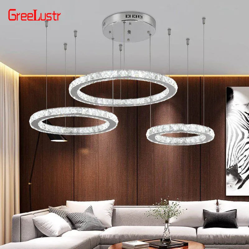 Afralia™ Crystal LED Chandeliers: Modern Pendant Light for Living Room.