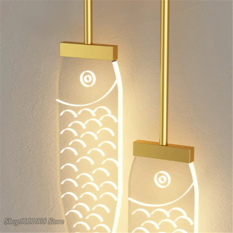Afralia™ Nordic Ins Acrylic Carp LED Wall Lamps for Children's Bedroom - Kids Sconce