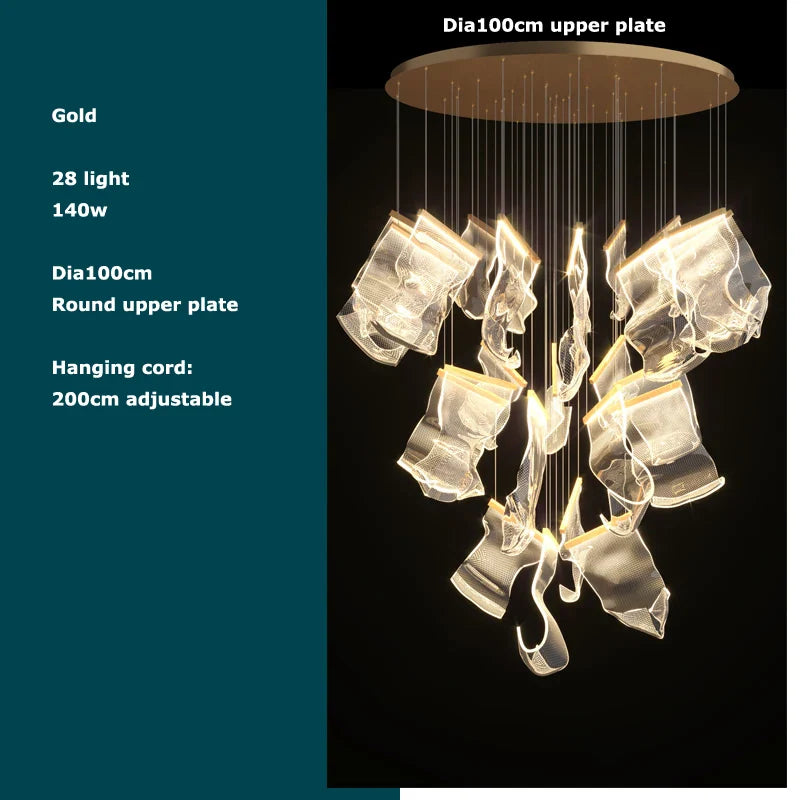 Afralia™ Silver Love Paper Chandelier: Postmodern Designer Lighting for Dinning Room