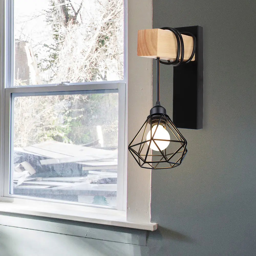 Afralia™ Industrial Iron Wall Sconce LED Fixture for Cafe Bar Loft Decoration