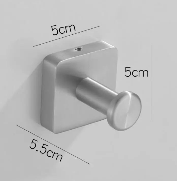 Afralia™ Stainless Steel Single Robe Hook - Wall Mounted Bathroom Towel Clothes Hook