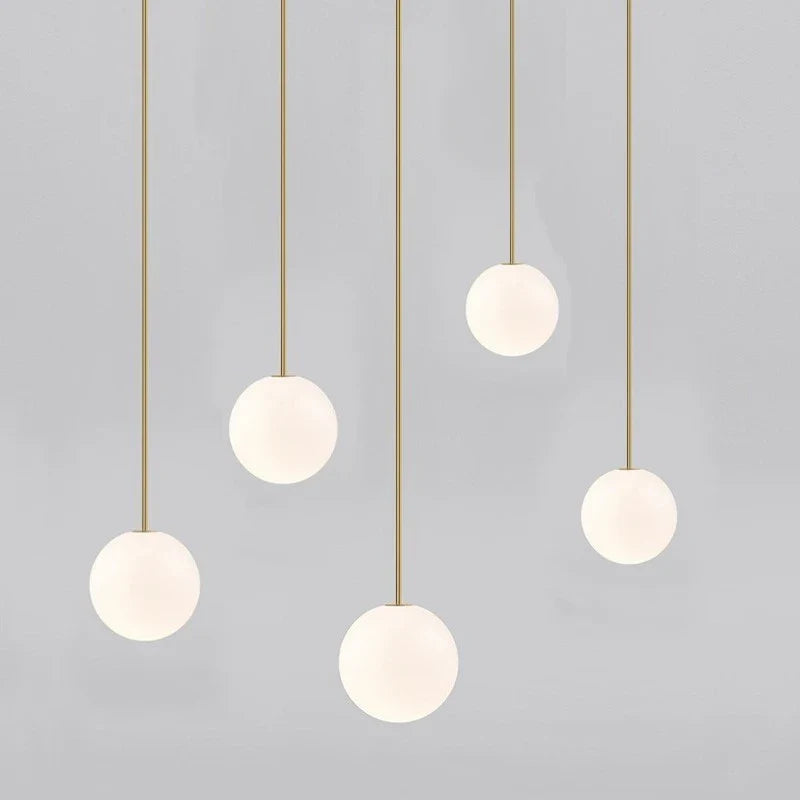 Afralia™ Glass Ball Pendant Light - Simple Modern LED Kitchen Living Room Lighting