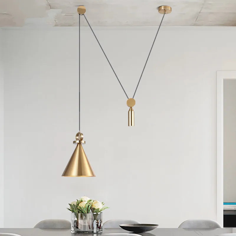 Afralia™ Industrial Metal Pendant Light with Adjustable Height for Kitchen and Dining Room Decor