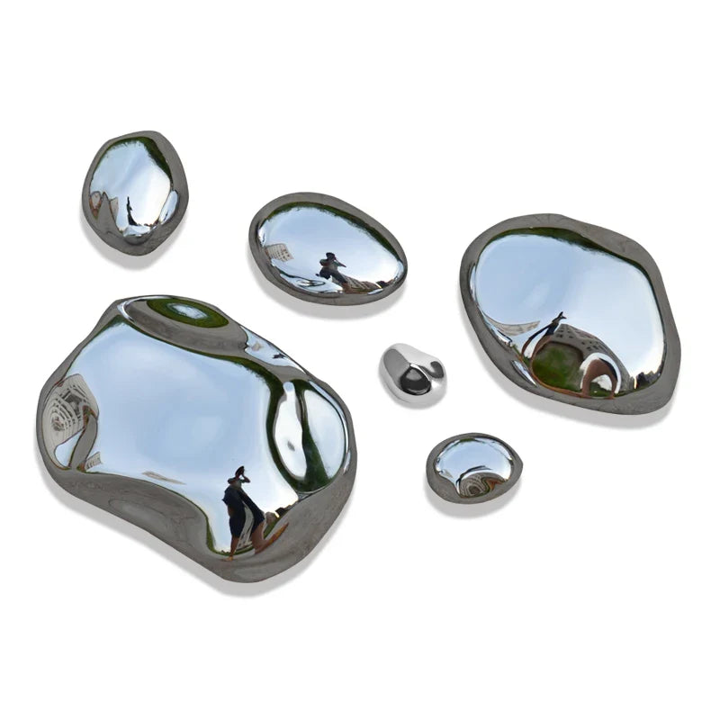 Afralia™ Silver Stone Abstract 3D Wall Hanging Handicraft for Living Room Decor