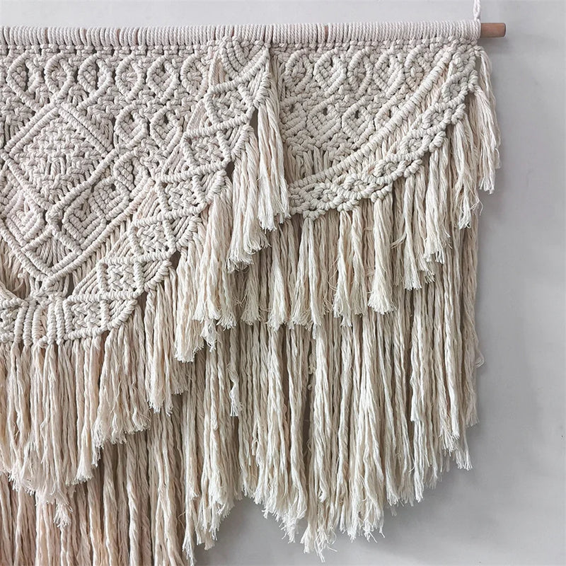 Afralia™ Macrame Wedding Tapestry: Boho Nordic Wall Hanging DeCor - Hand-made Cotton Art