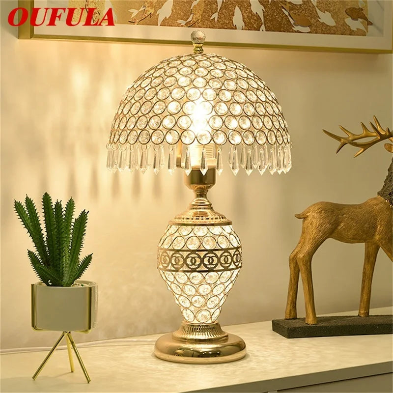 Afralia™ Crystal Table Lamp Dimmer Remote Control Modern Creative Light Luxury Bedside